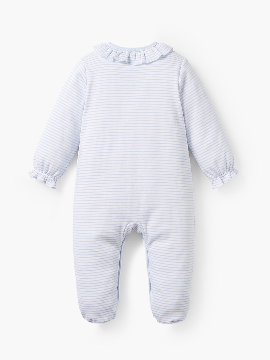 Juniors Cotton Crew Neck Long Sleeves Sleepsuit with Aquatic Print