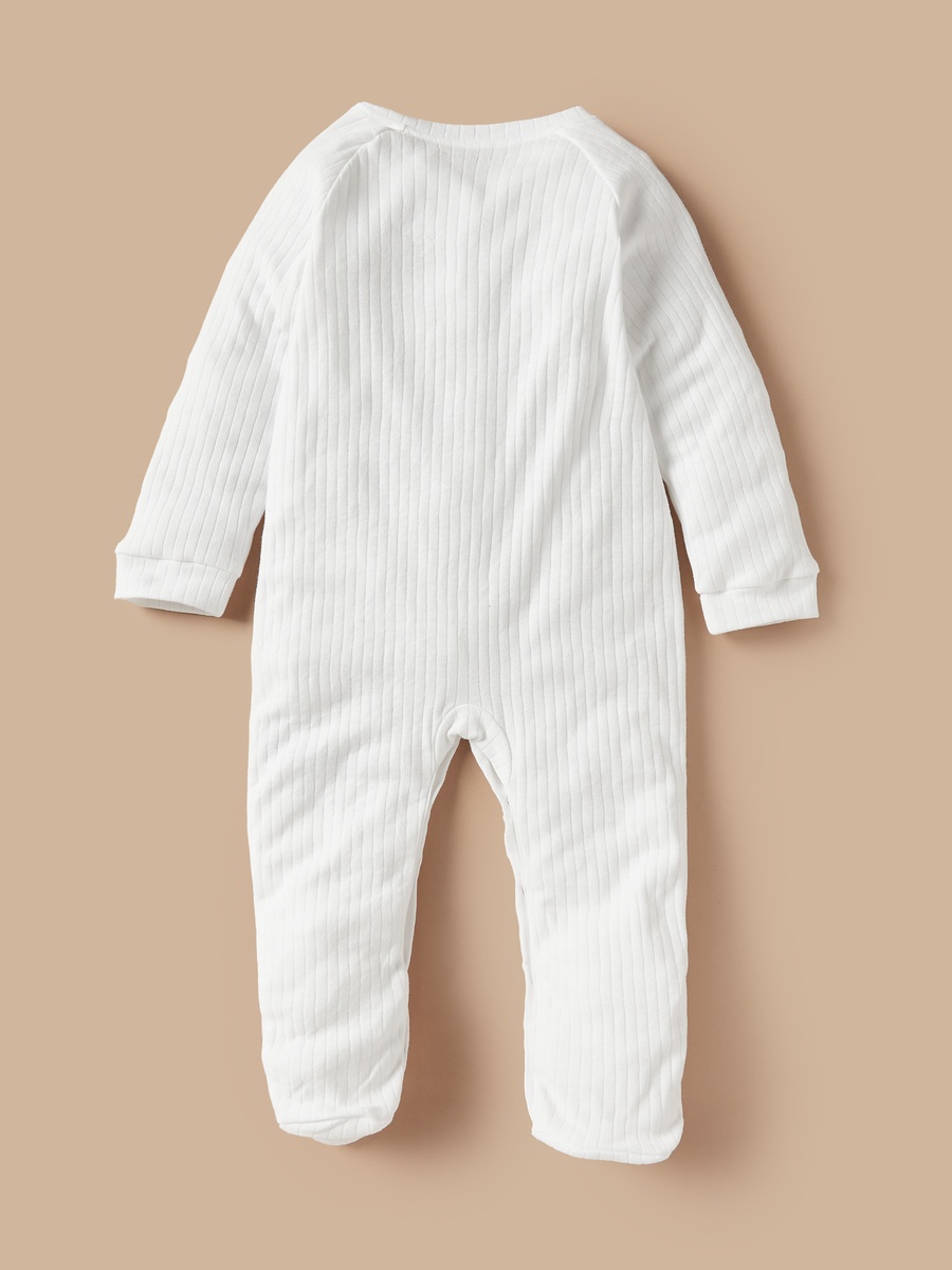 Juniors Ribbed Closed Feet Sleepsuit with Button Closure