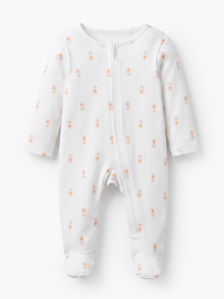 Pack of 5 Juniors Cotton Crew Neck Long Sleeves Sleepsuit with Floral Print