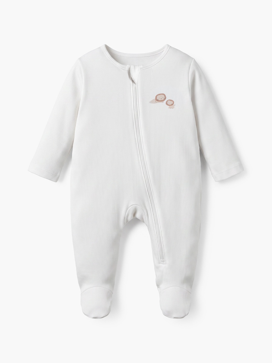 Juniors Cotton Crew Neck Long Sleeves Sleepsuit with Safari Print