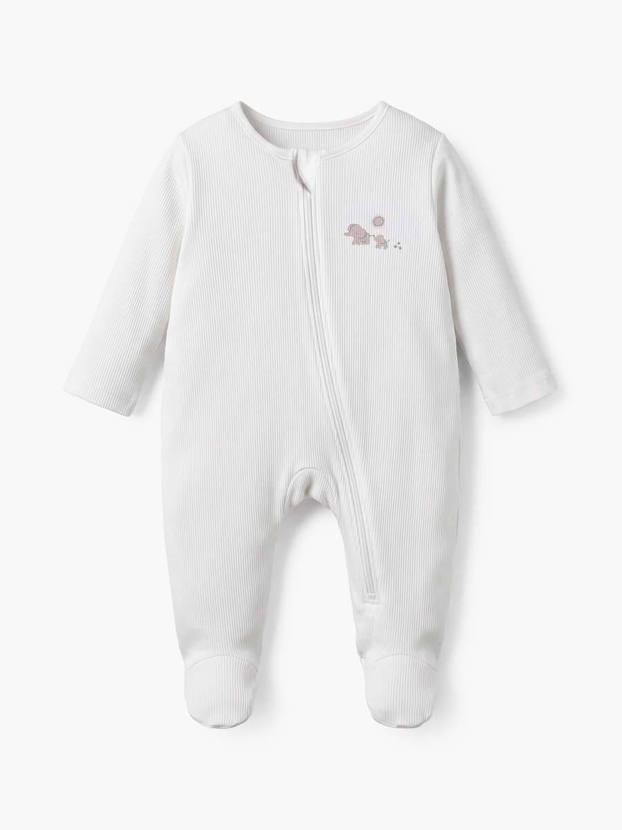Juniors Cotton Crew Neck Long Sleeves Sleepsuit with Safari Print