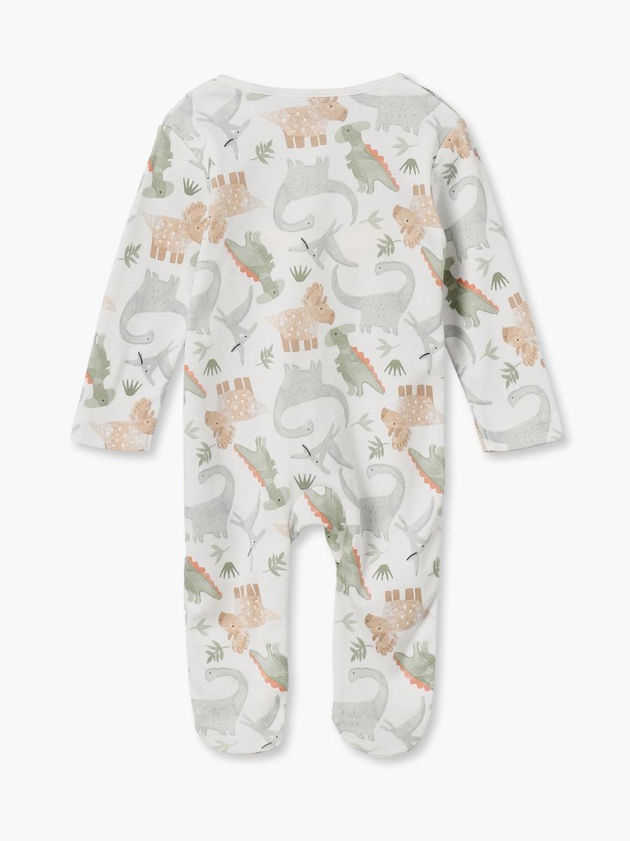 Juniors Cotton Crew Neck Long Sleeves Sleepsuit with Dinosaur Print