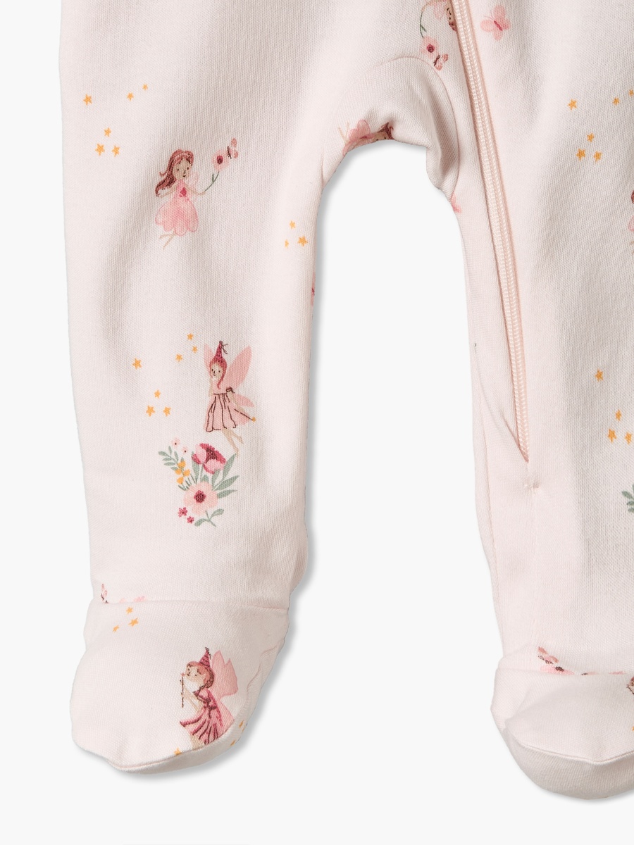 Juniors Cotton Crew Neck Long Sleeves Sleepsuit with Fairy Print