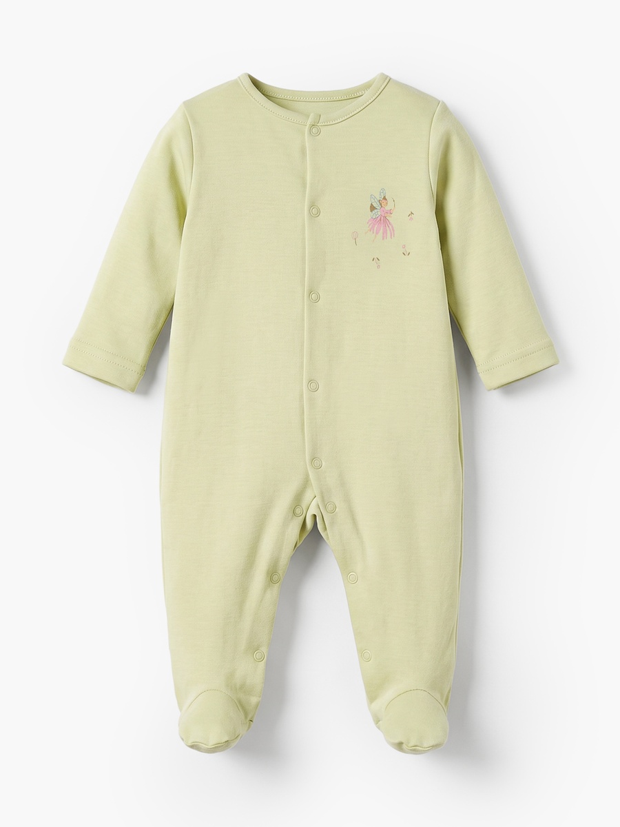 Pack of 5 Juniors Round Neck Long Sleeves Sleepsuits with Fairy Print