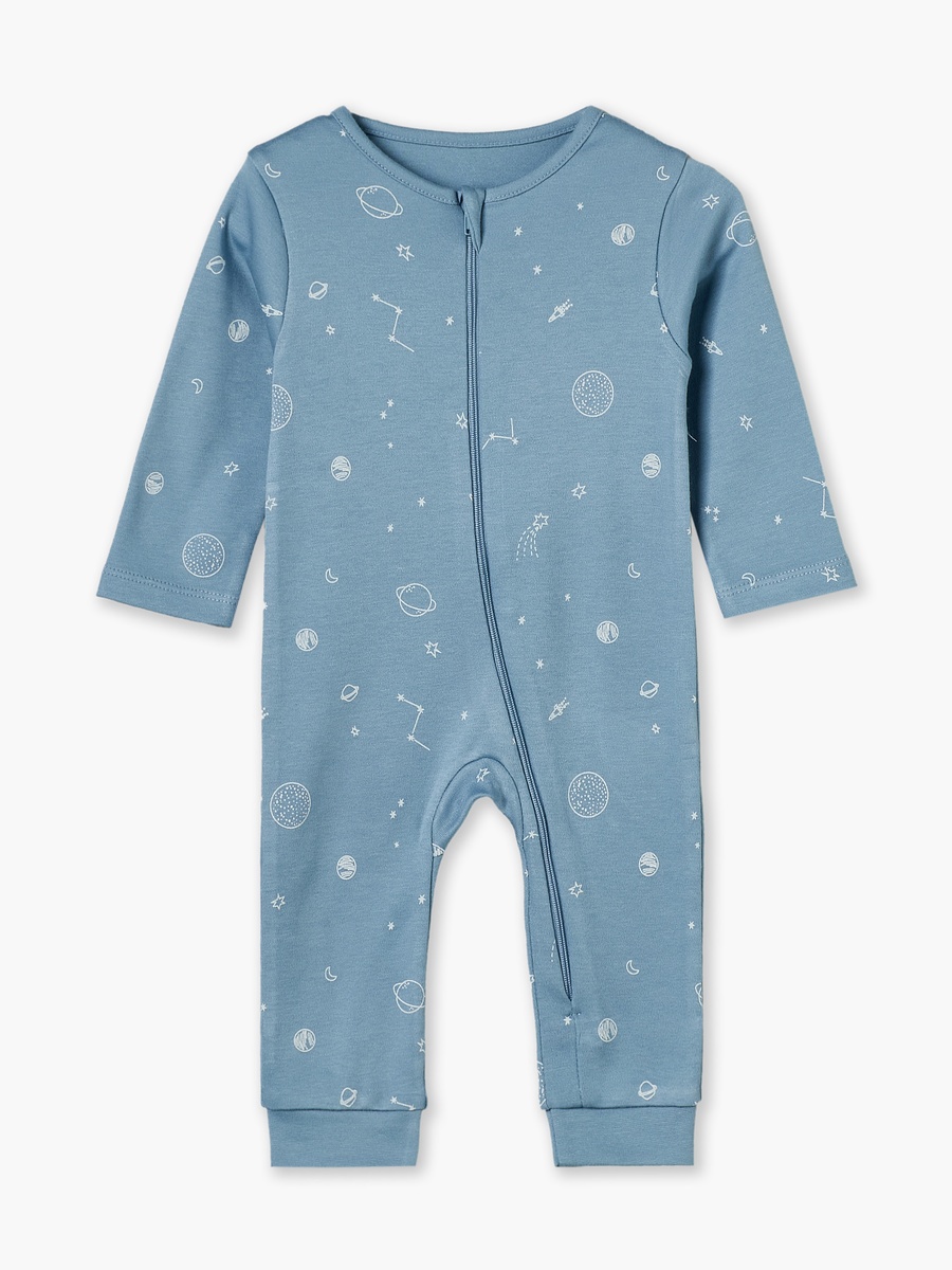 Pack of 5 Juniors Cotton Crew Neck Long Sleeves Sleepsuit with Space Print