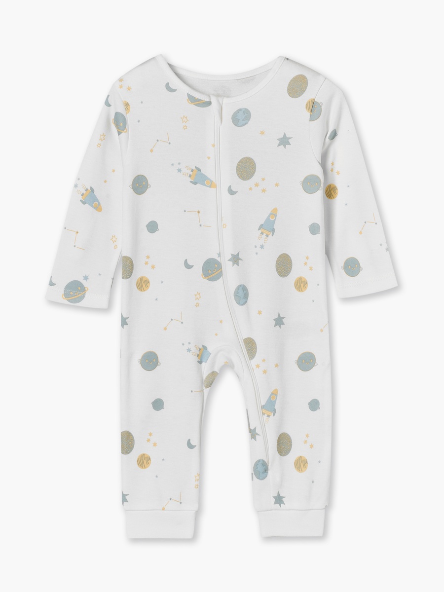 Pack of 5 Juniors Cotton Crew Neck Long Sleeves Sleepsuit with Space Print