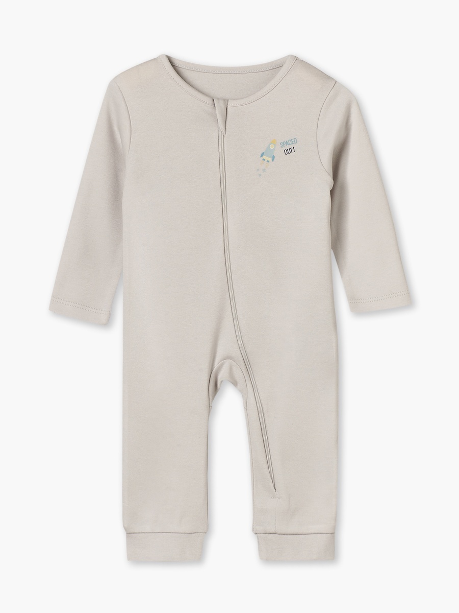 Pack of 5 Juniors Cotton Crew Neck Long Sleeves Sleepsuit with Space Print