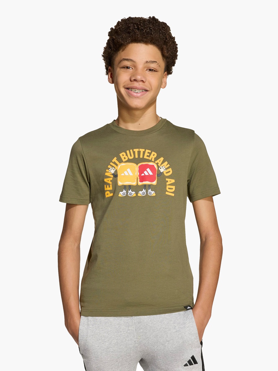 adidas Boys Crew Neck T-shirt with Graphic Print - Cotton - Short Sleeves
