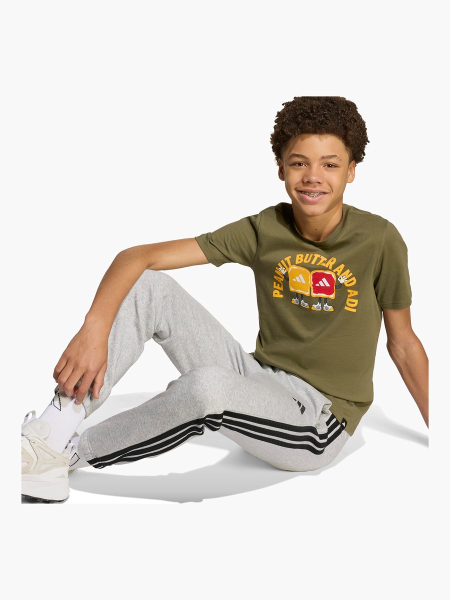 adidas Boys Crew Neck T-shirt with Graphic Print - Cotton - Short Sleeves