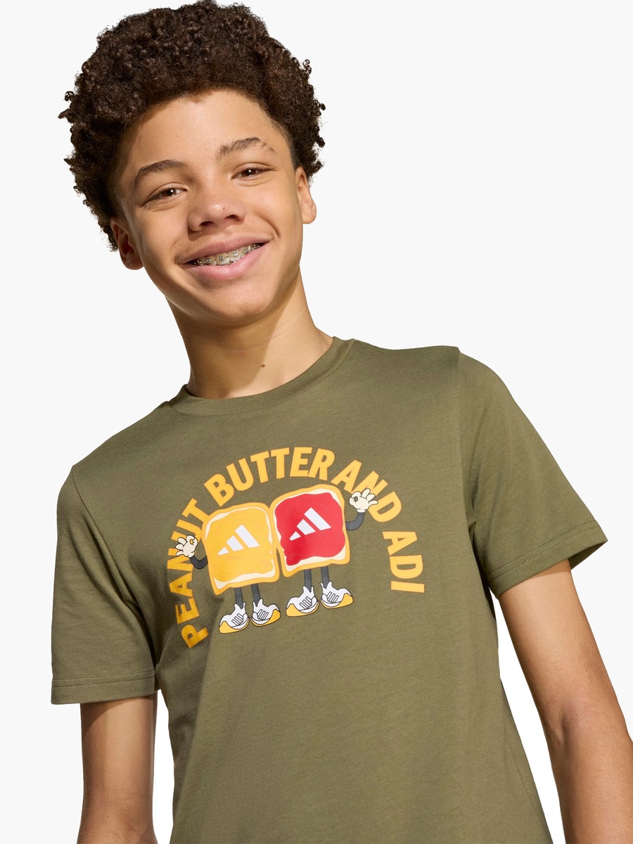 adidas Boys Crew Neck T-shirt with Graphic Print - Cotton - Short Sleeves