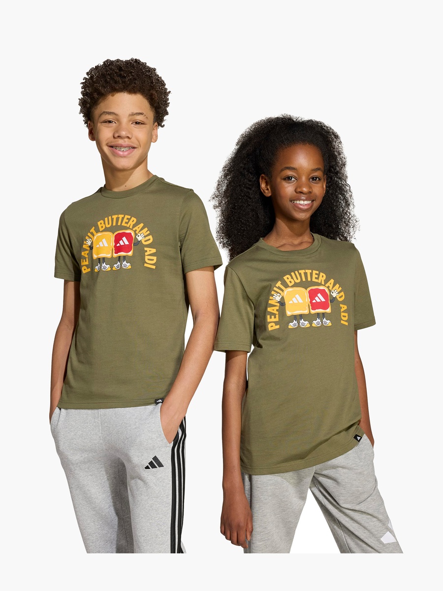 adidas Boys Crew Neck T-shirt with Graphic Print - Cotton - Short Sleeves