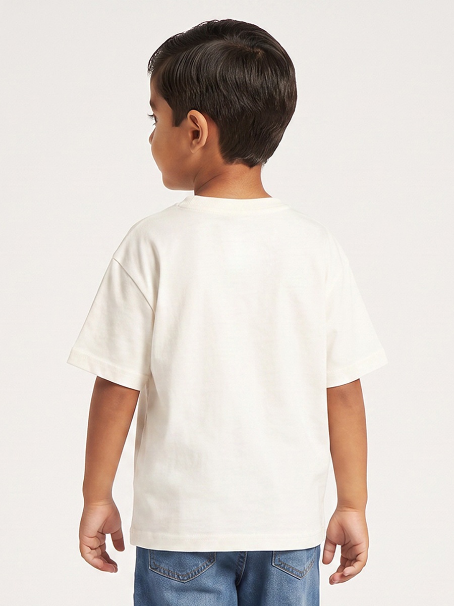 Juniors Crew Neck Short Sleeves T-shirt with Bear Print