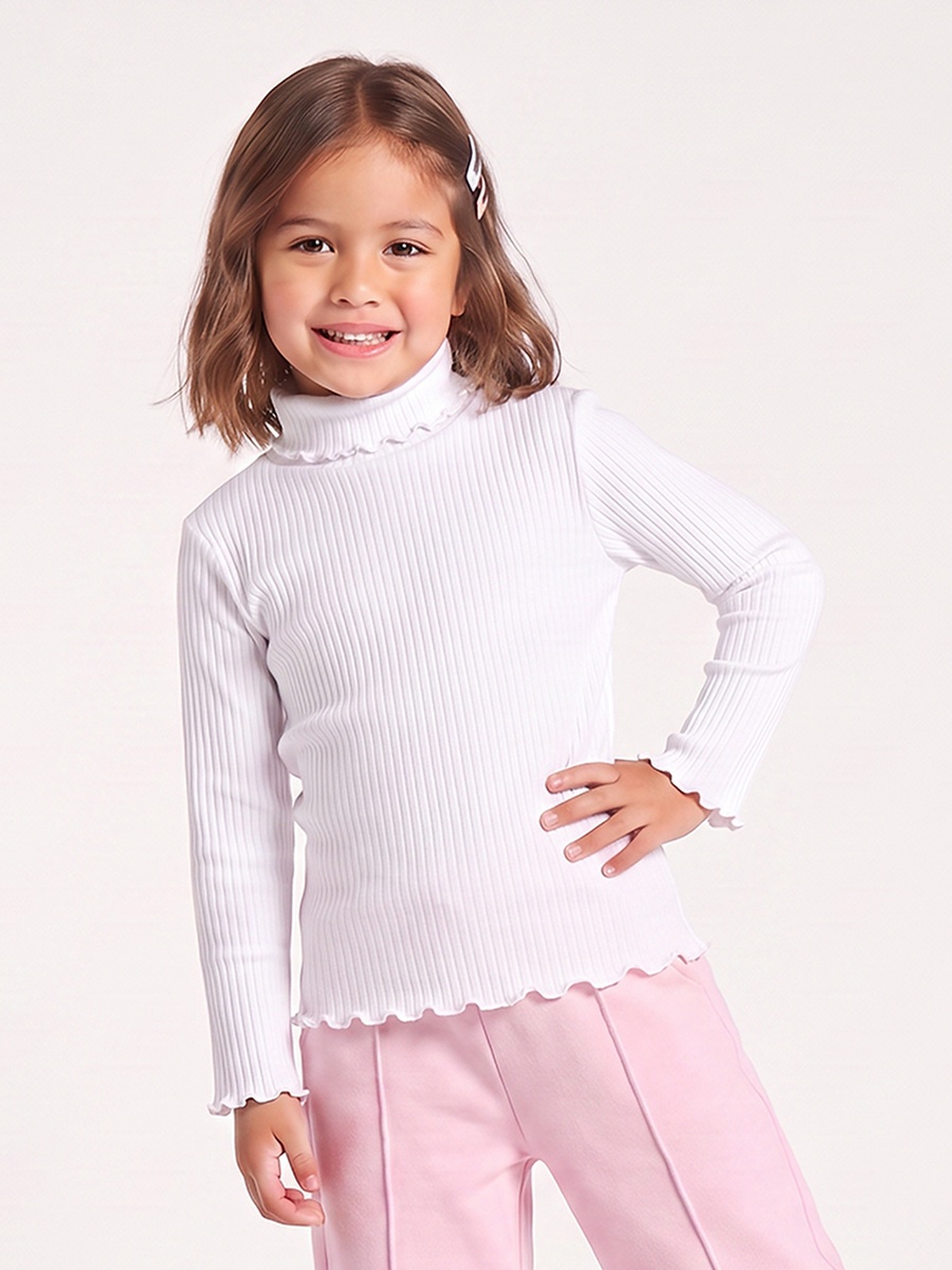 Pack of 2 Juniors High Neck Long Sleeves T-shirt with Ribbed Design