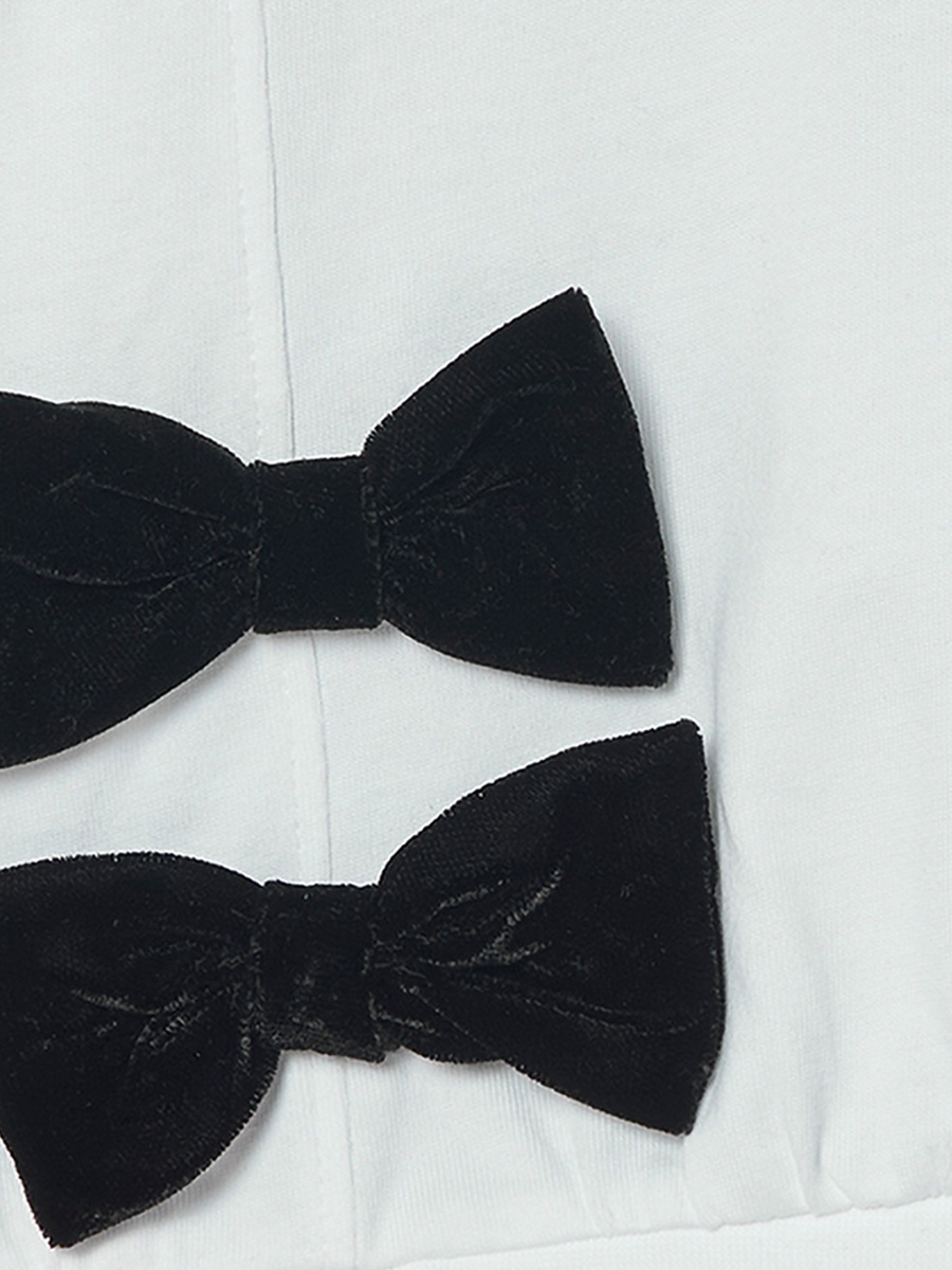 Juniors Crew Neck Long Sleeves T-shirt with Bow Accent