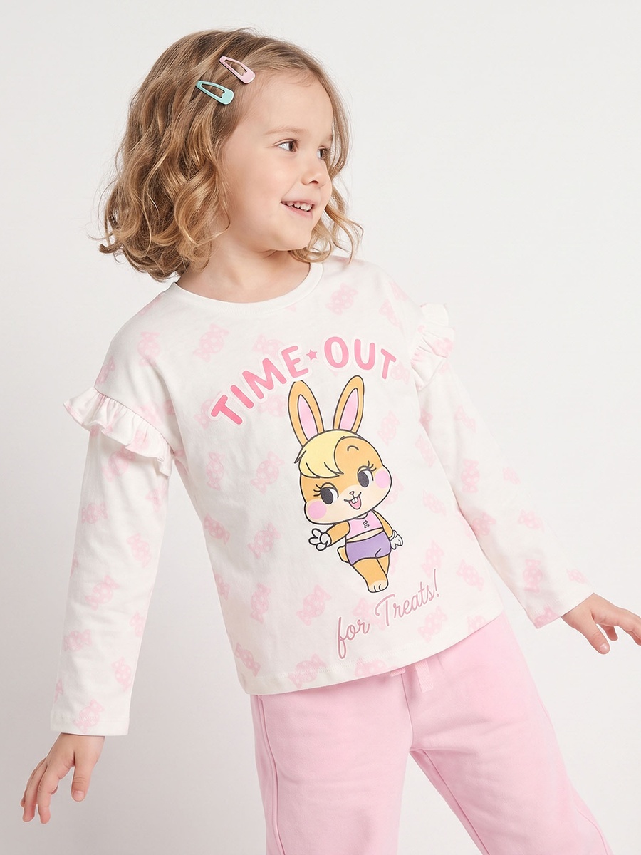 Warner Bros Crew Neck Long Sleeves T-shirt with Lola Bunny Print