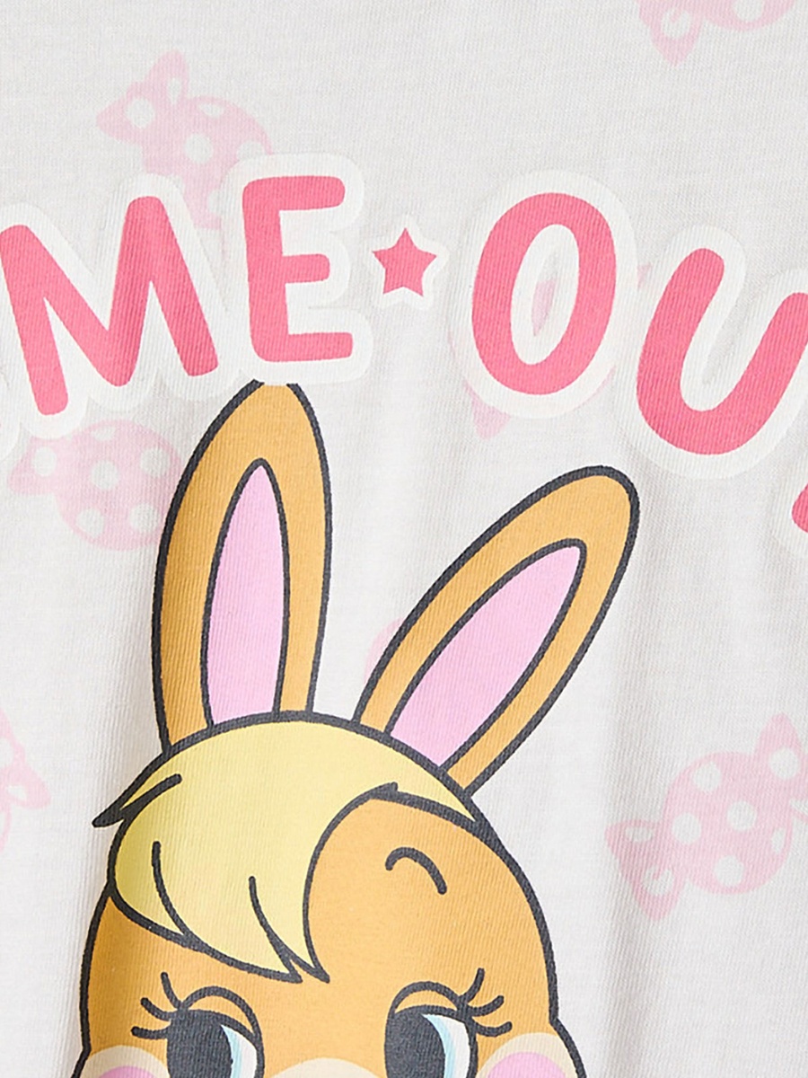Warner Bros Crew Neck Long Sleeves T-shirt with Lola Bunny Print