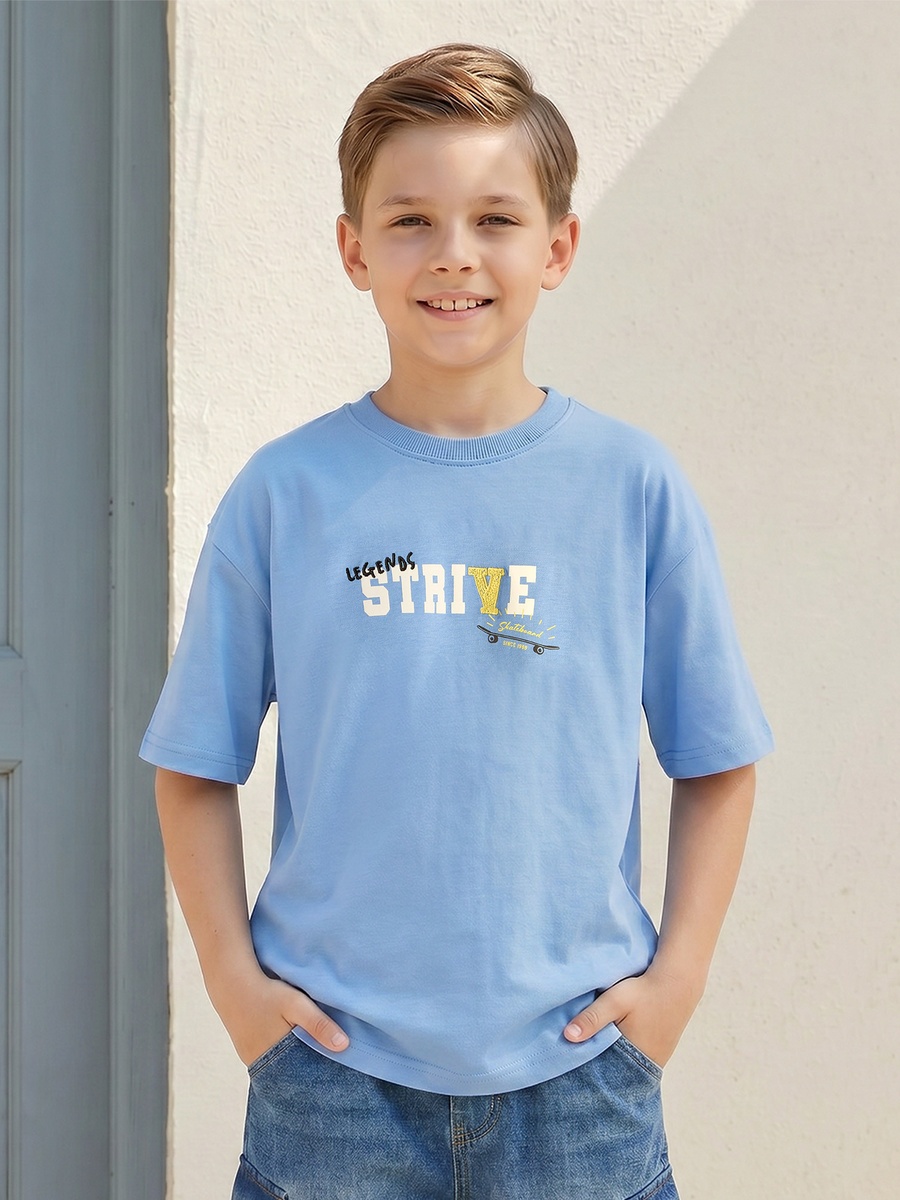 Juniors Crew Neck Short Sleeves T-shirt with Skateboard Print