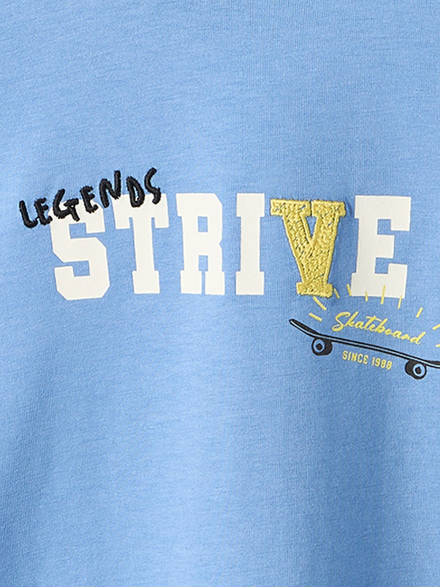 Juniors Crew Neck Short Sleeves T-shirt with Skateboard Print