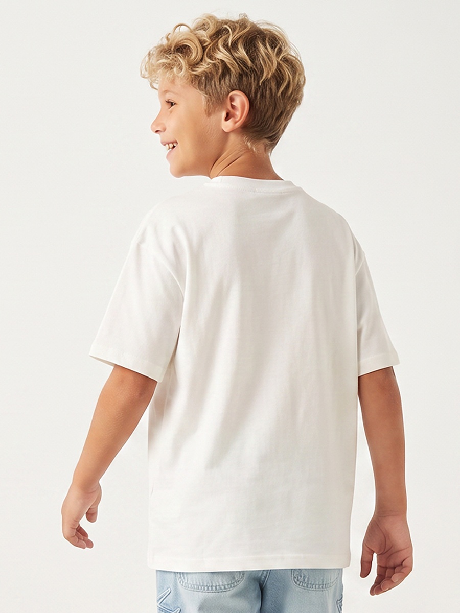 Juniors Crew Neck Short Sleeves T-shirt with Lion Print