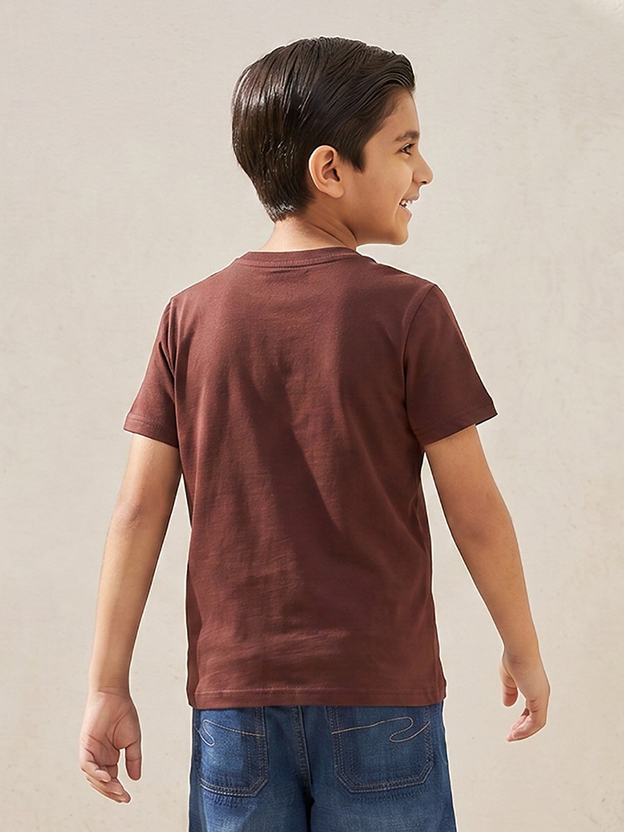 Juniors Crew Neck Short Sleeves T-shirt with Skateboard Print