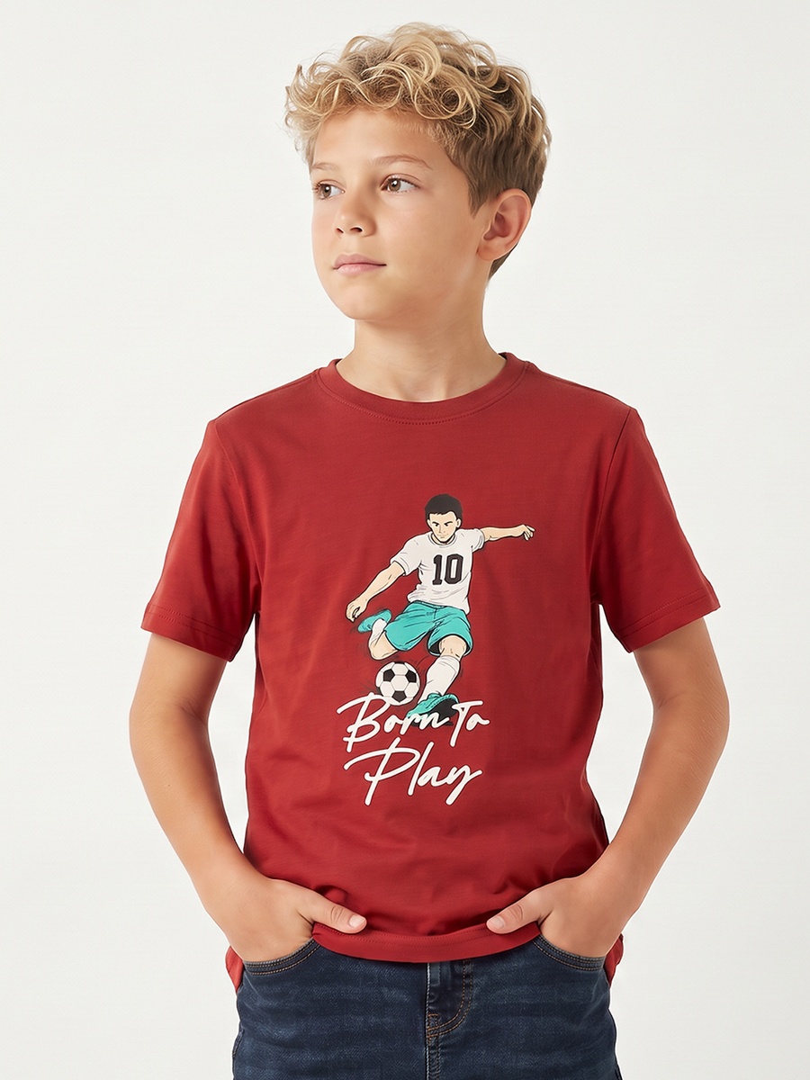 Juniors Crew Neck Short Sleeves T-shirt with Skateboard Print