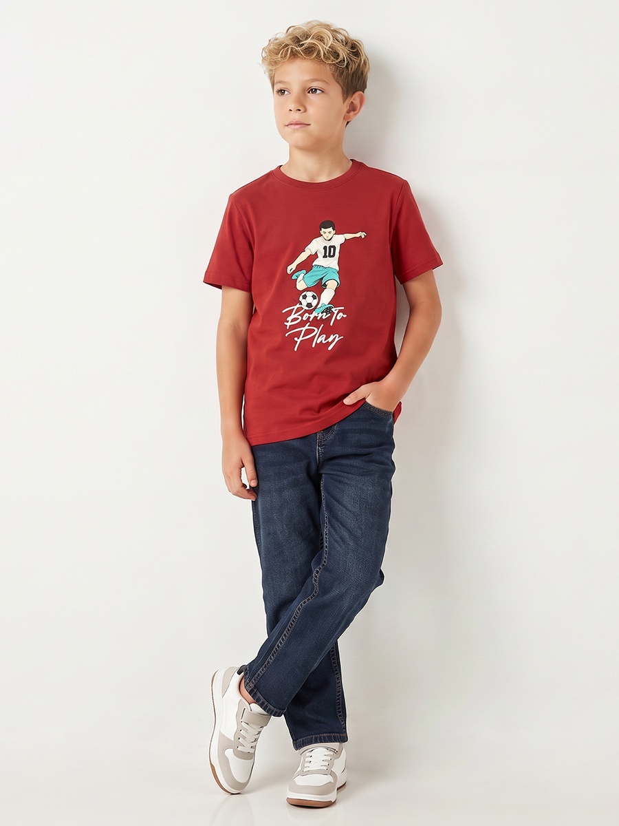 Juniors Crew Neck Short Sleeves T-shirt with Skateboard Print