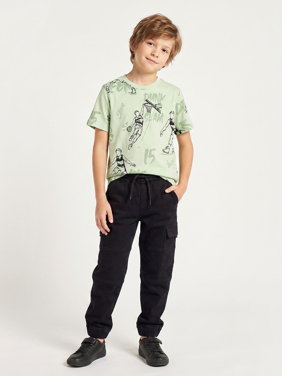 Juniors Crew Neck Short Sleeves T-shirt with Ski Print