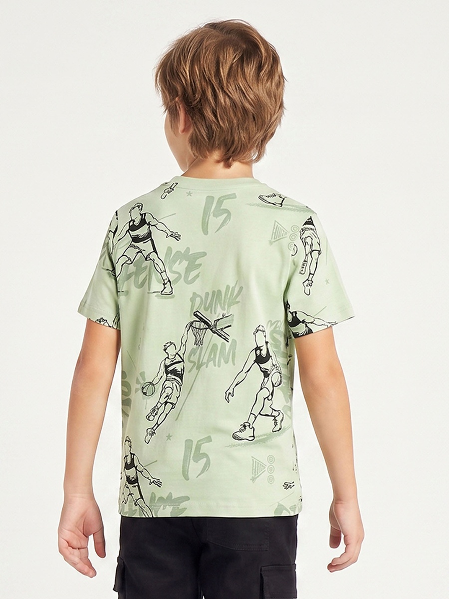Juniors Crew Neck Short Sleeves T-shirt with Ski Print