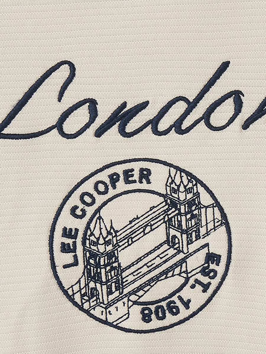 Lee Cooper V-Neck Short Sleeves T-shirt with London Embroidery