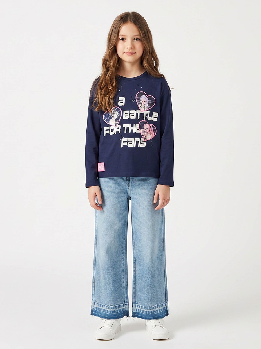Disney Crew Neck Long Sleeves T-shirt with KPop Demon Hunters Print