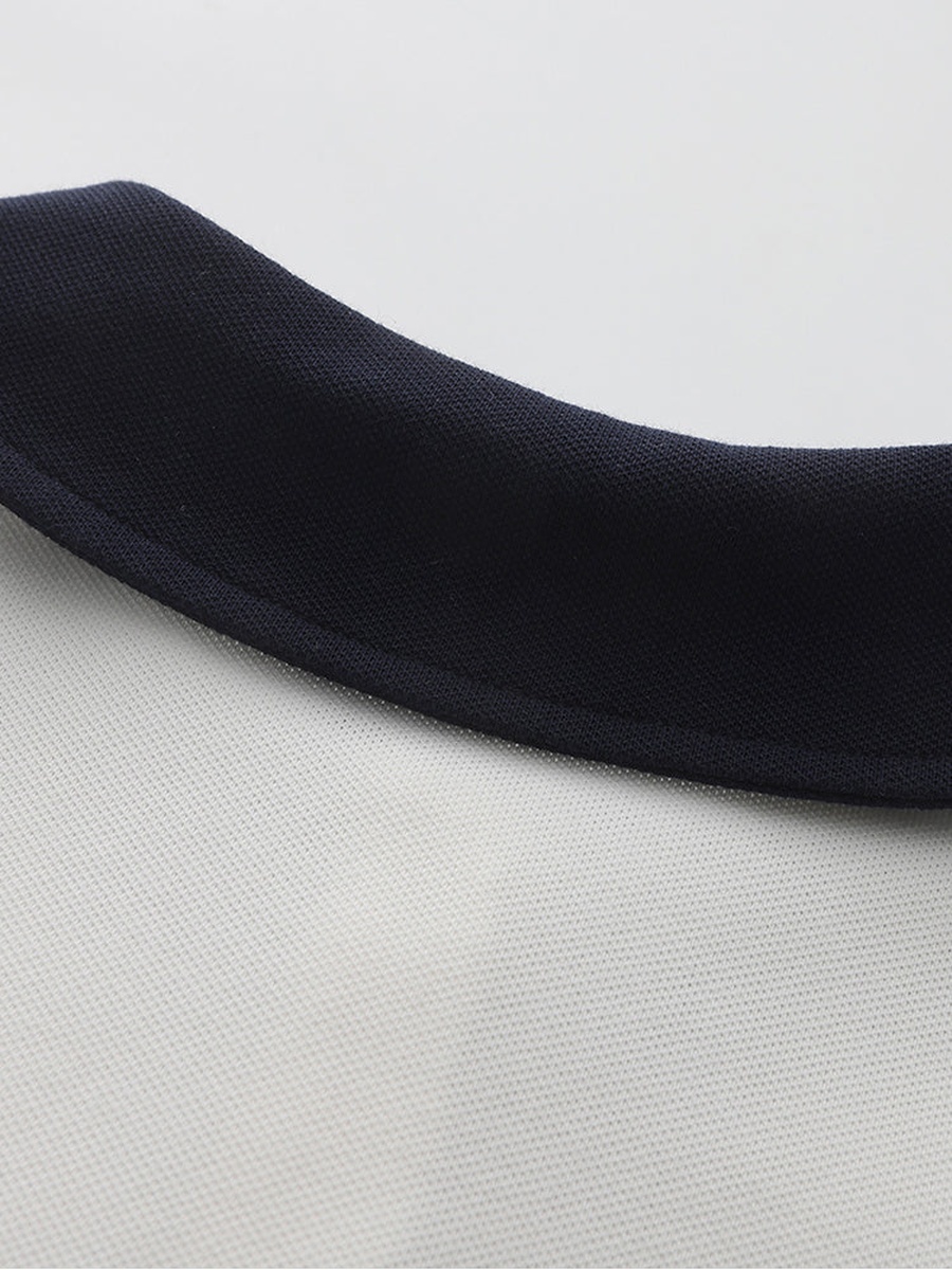 Girls Dress With Contrast Collar