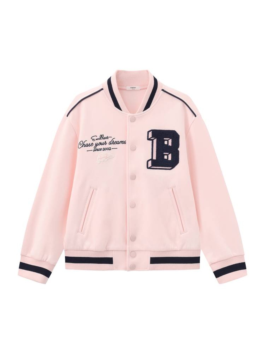 Varsity Button Up Jacket with Print
