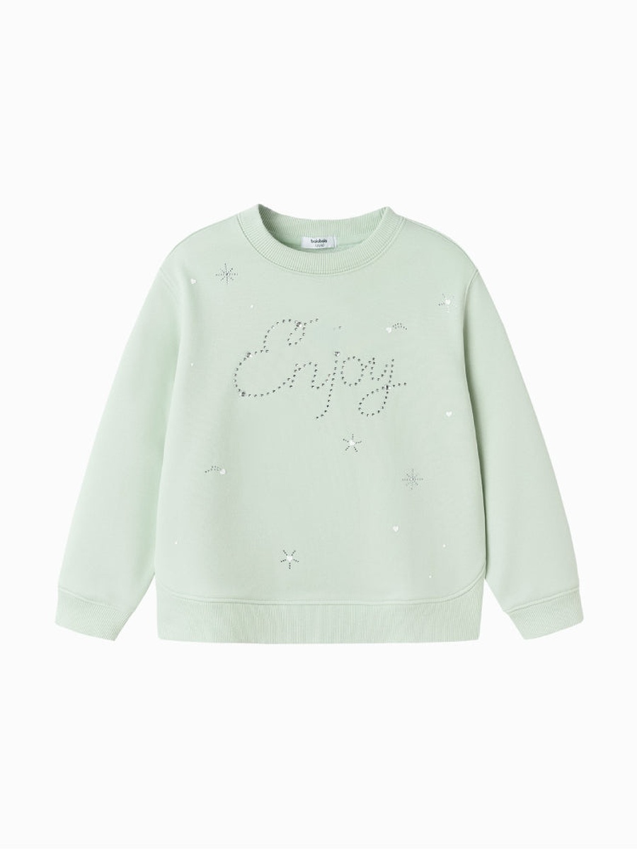 Girls Sweatshirt with Embellished Front