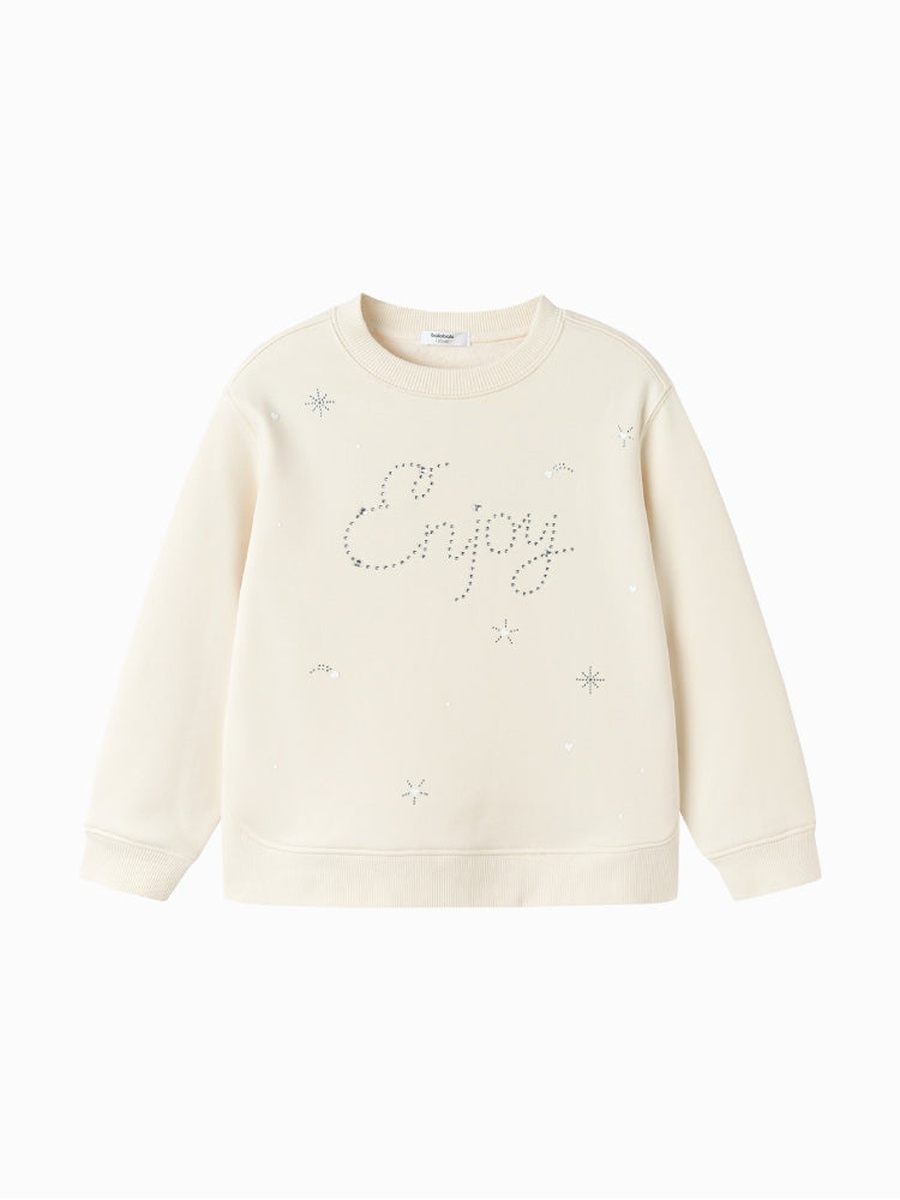 Girls Sweatshirt with Embellished Front