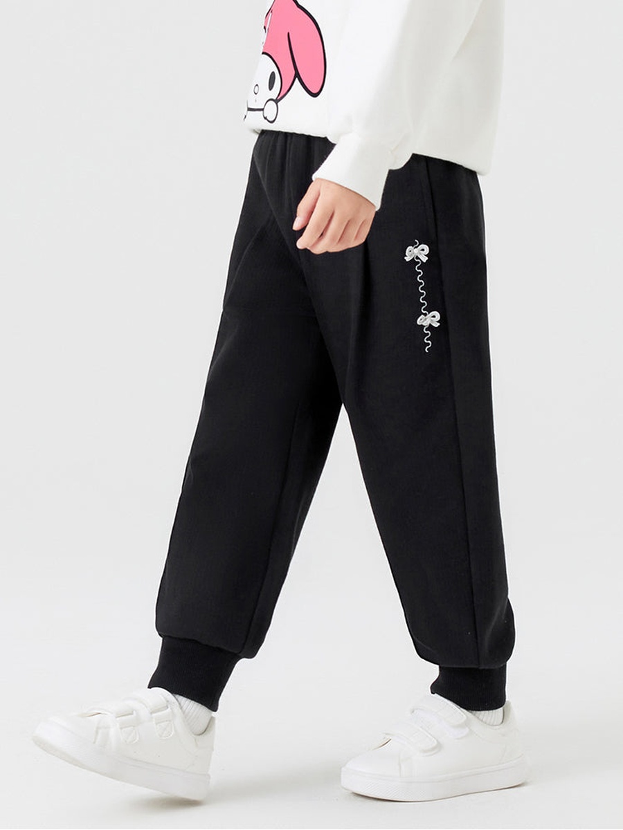 Girls Sweatpants With Embroidery