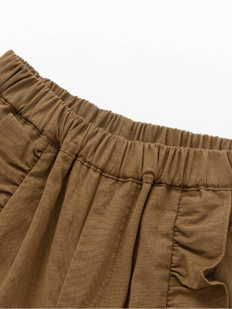 Girls Wide Leg Pants with Ruffle Detail