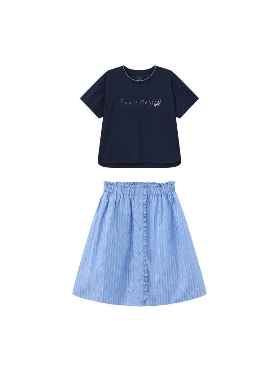 Girls T-Shirt and Skirt Set with Print