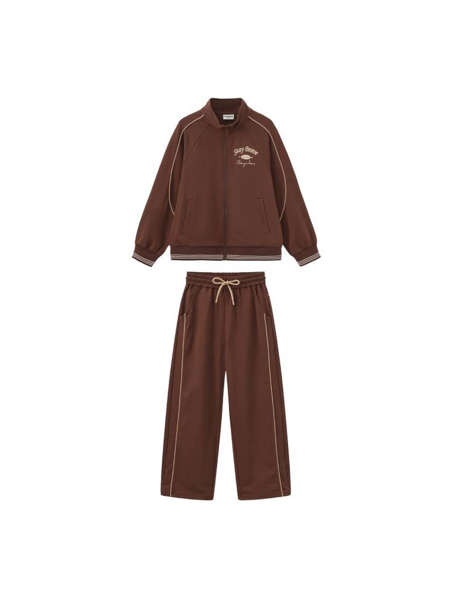 Zip Up Tracksuit Set with Print