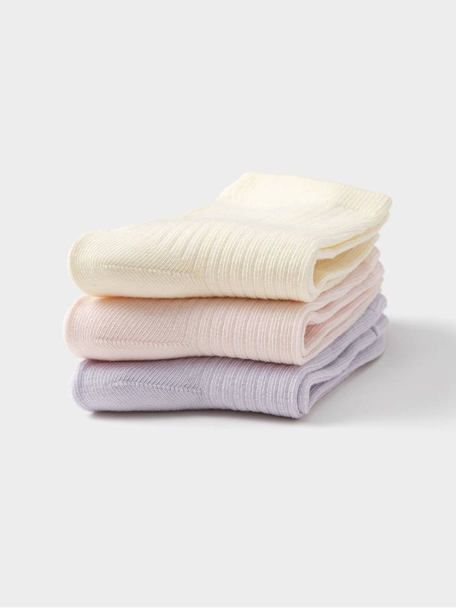 Girls Ribbed Crew Socks 3-Pack
