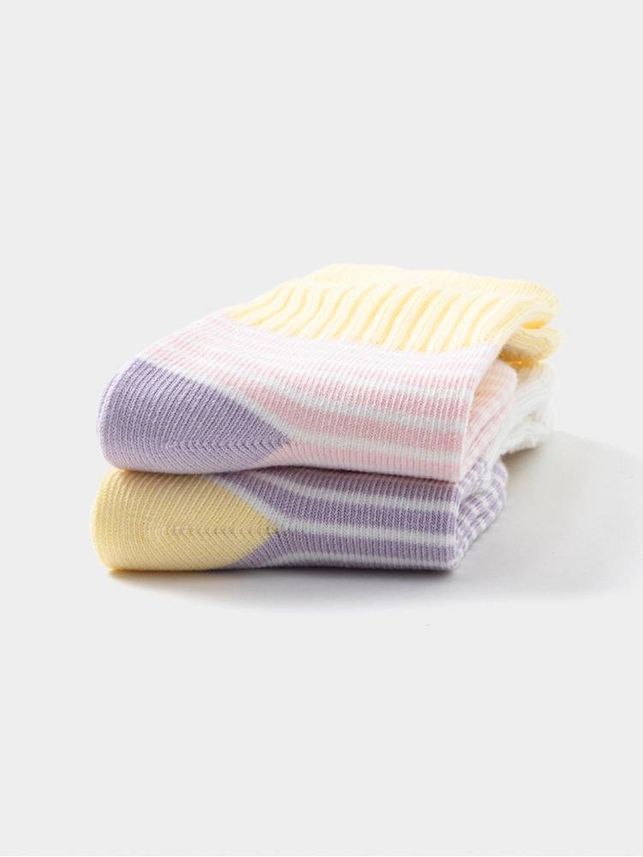 Girls 2 Pack Ribbed Crew Socks