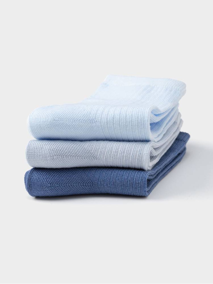 Boys 3 Pack Ribbed Crew Socks