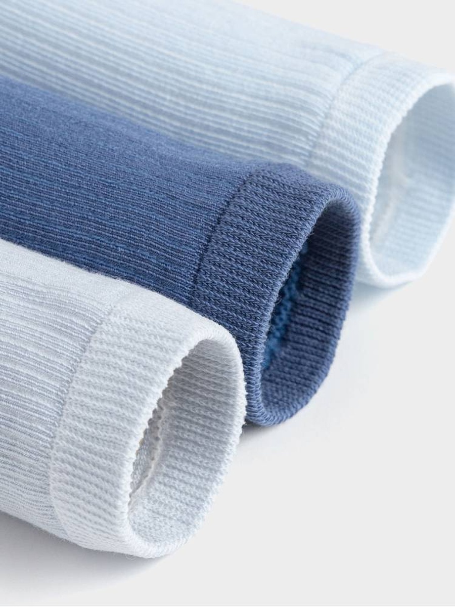 Boys 3 Pack Ribbed Crew Socks