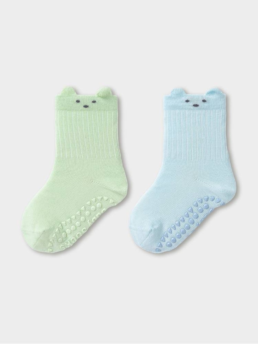 Boys 2 Non Slip Animal Crew Socks