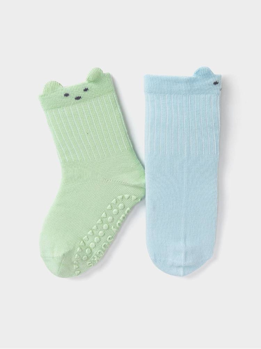 Boys 2 Non Slip Animal Crew Socks