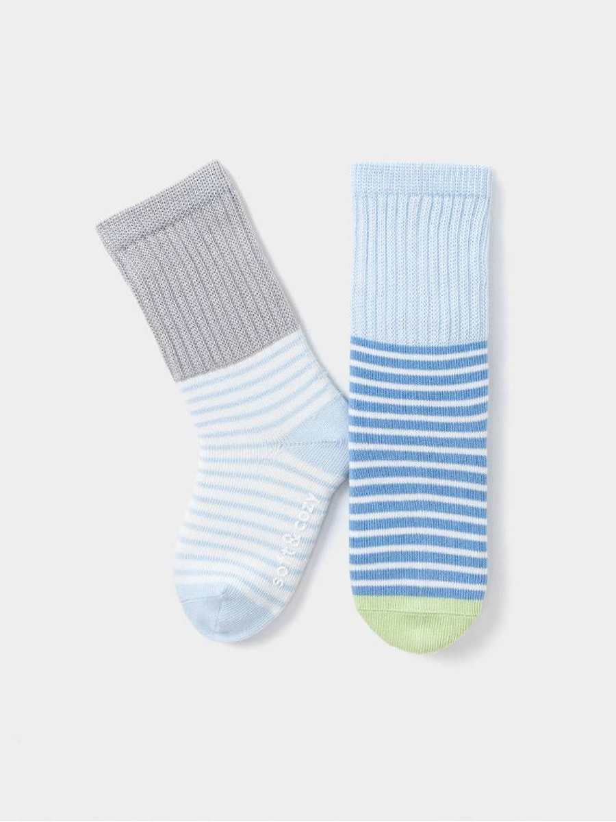 Boys 2 Pack Non Slip Ribbed Crew Socks