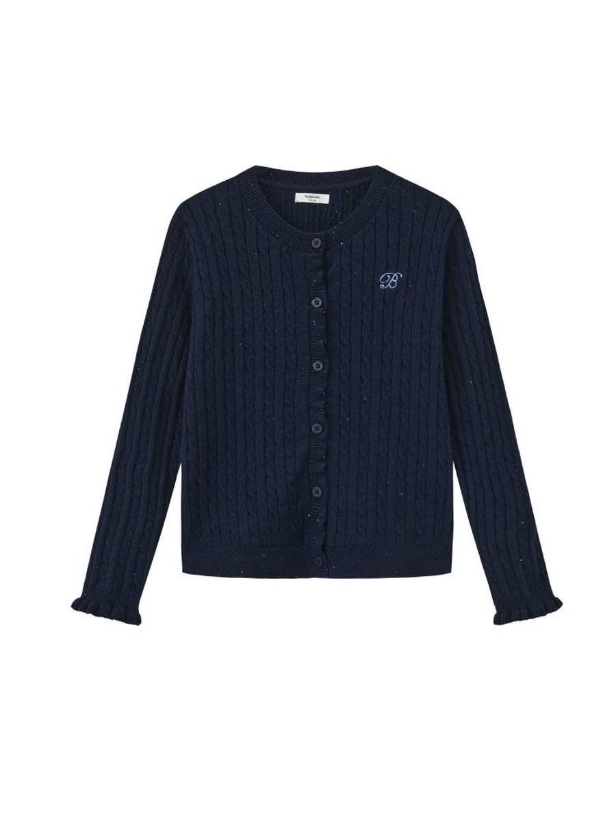 Girls Cable Knit Button Up Cardigan