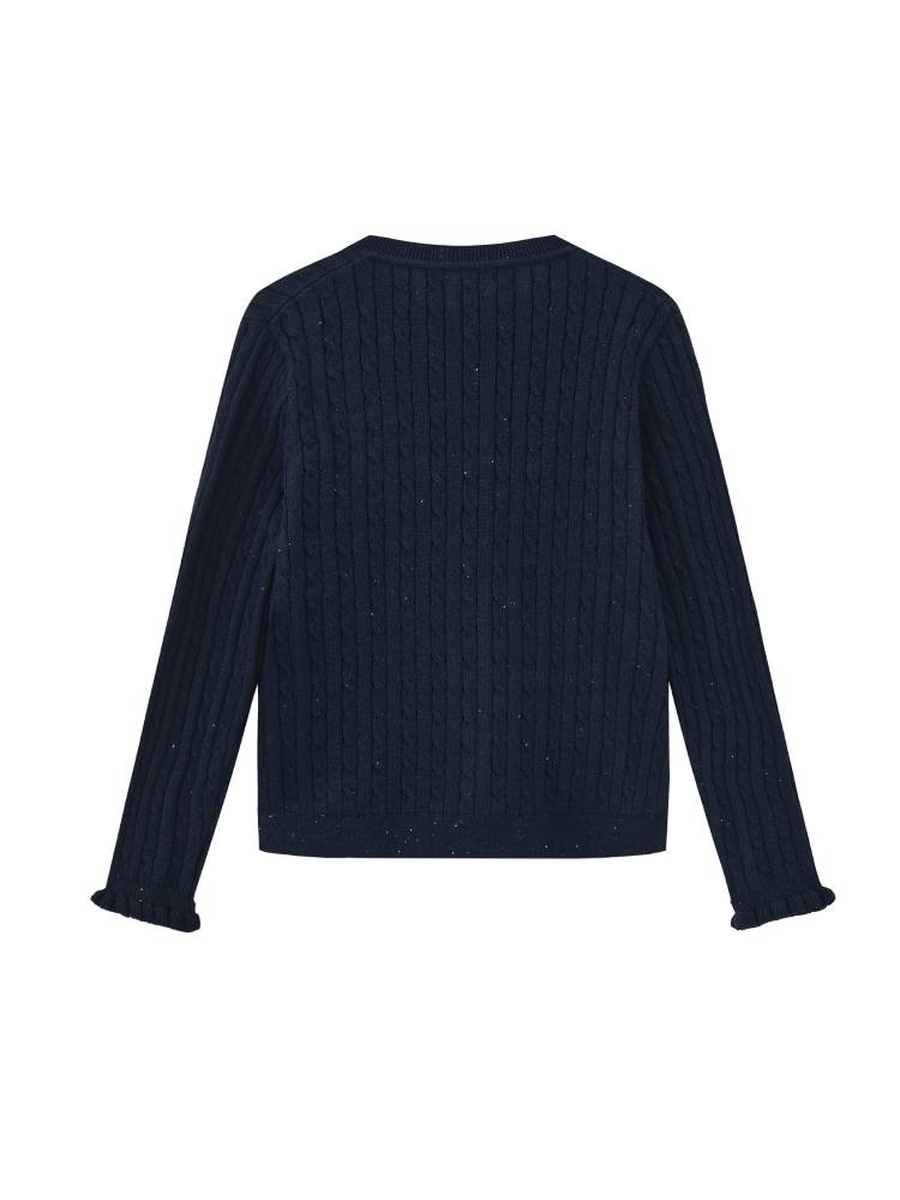 Girls Cable Knit Button Up Cardigan