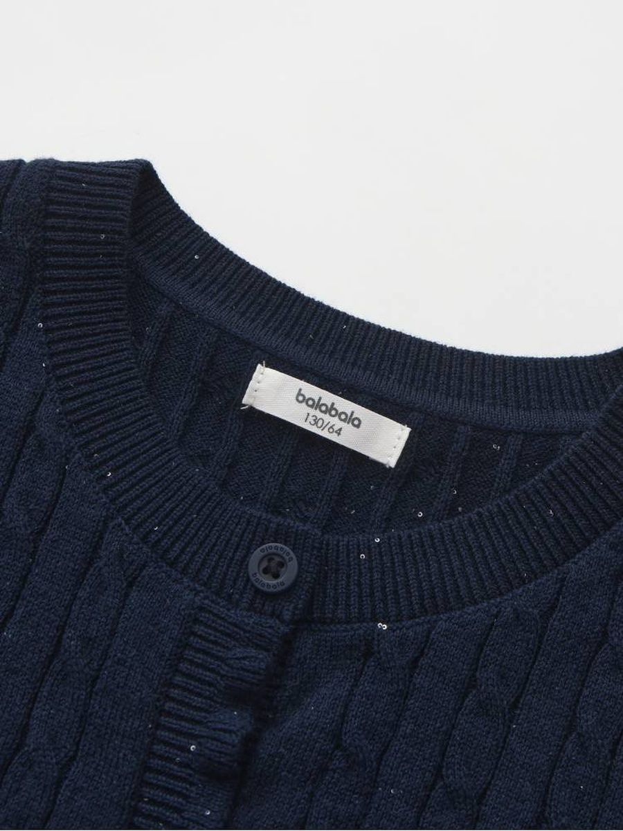 Girls Cable Knit Button Up Cardigan