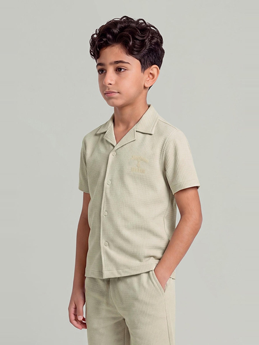 Kids Textured Short Sleeve Shirt