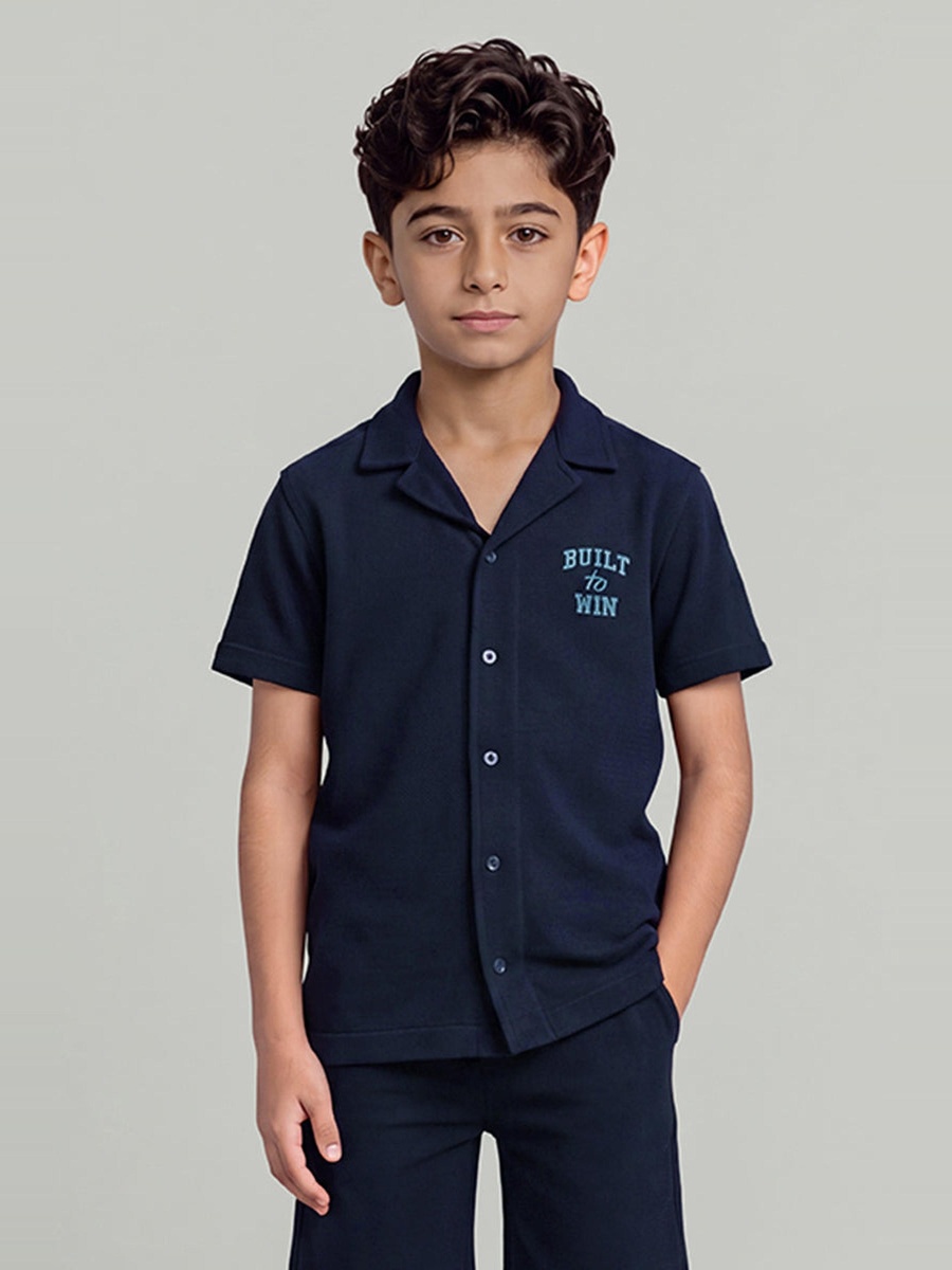 Kids Textured Short Sleeve Shirt